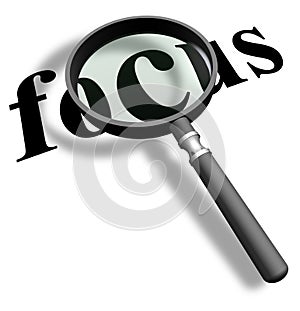 Magnifying glass with focus