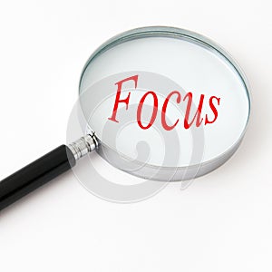 Magnifying glass with focus