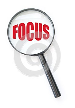 Magnifying glass with focus