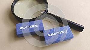 Magnifying Glass Focusing on Qualitative and Quantitative Text Blocks Representing Research Methods and Data Analysis