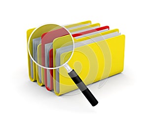 Magnifying glass folder files search