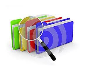 Magnifying glass folder files search