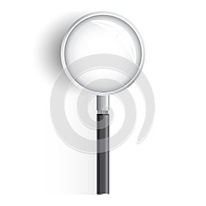 Magnifying glass with gradient mesh isolated on white background, Vector Illustration