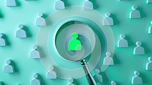 The magnifying glass highlighting figure.AI generated image