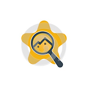 Magnifying Glass House Logo Design For Real Estate Property.