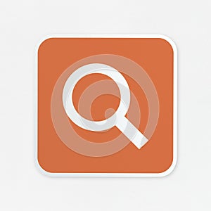 Magnifying glass icon button isolated