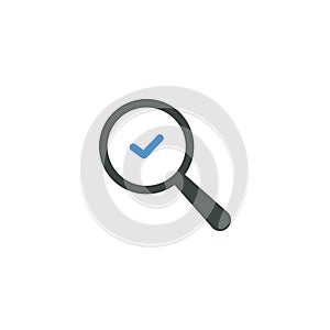 Magnifying glass icon, check icon