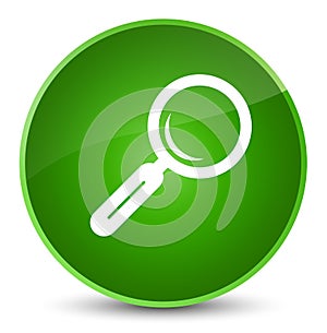 Magnifying glass icon elegant green round button