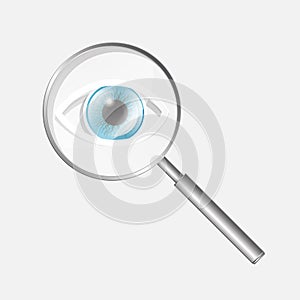 Magnifying Glass Icon with Eye