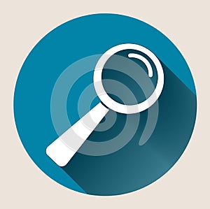 Magnifying glass icon flat In the circle beautiful