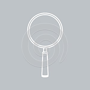 Magnifying glass icon on gray background for any occasion