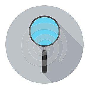 Magnifying glass icon on gray background for any occasion