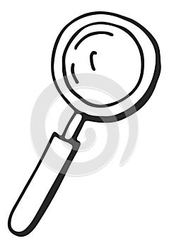 Magnifying glass icon. Hand drawn search symbol