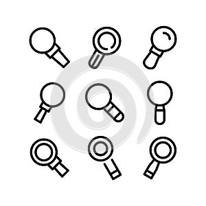 Magnifying glass icon or logo isolated sign symbol vector illustration