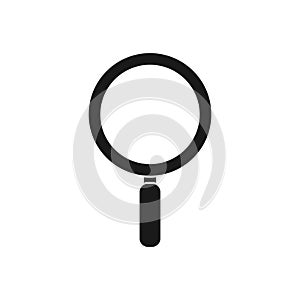 Magnifying glass icon. Magnifier search black element. Detective symbol.