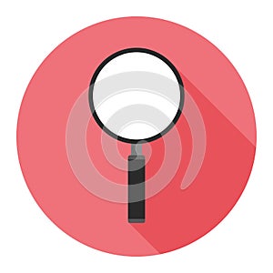 Magnifying glass icon on pink background for any occasion