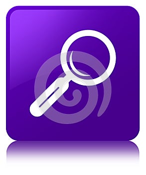 Magnifying glass icon purple square button