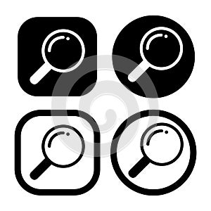 magnifying glass icon. research or observation symbol.