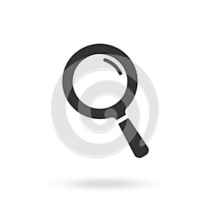 Magnifying glass icon. Search microscope. Magnifying glass