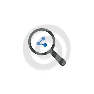 Magnifying glass icon, share social icon