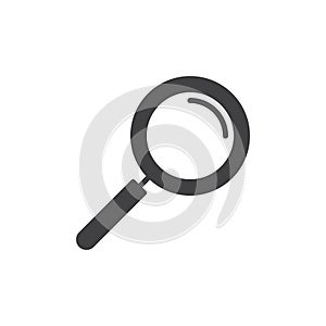 Magnifying glass icon vector, filled flat sign, solid pictogram isolated on white.