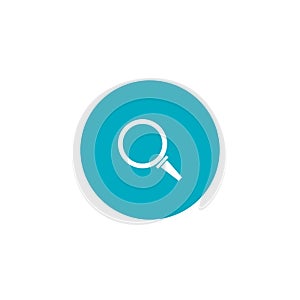 magnifying glass icon. vector flat web symbol on blue