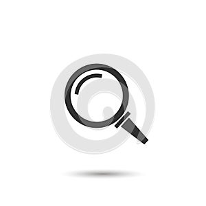 magnifying glass icon. vector flat web symbol on white