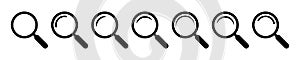 Magnifying glass icon, vector magnifier icon, loupe sign. Search icon.