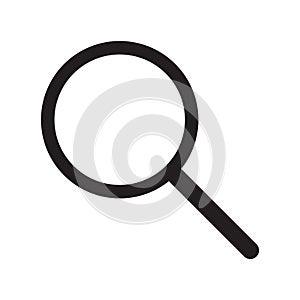 Magnifying glass icon, vector magnifier or loupe sign.