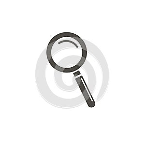 Magnifying glass icon, vector magnifier or loupe sign. Vector icon