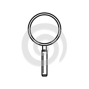 Magnifying glass icon on white background, for any occasion