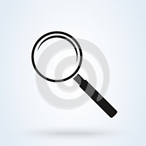 Magnifying glass icon, zoom and search symbol. flat vector graphic on isolated background