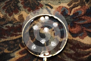 magnifying glass reflection multicolors textile light