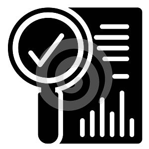 Magnifying glass like audit assess glyph icon vector illustration