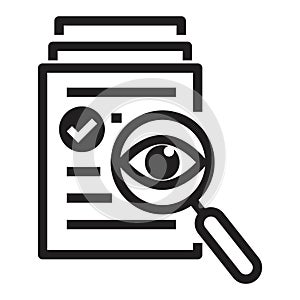 Magnifying glass like check assess icon vector