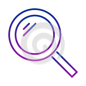 Magnifying glass line icon with gradient. Zoom lens