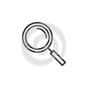 Magnifying glass line icon, outline vector sign, linear style pictogram isolated on white.