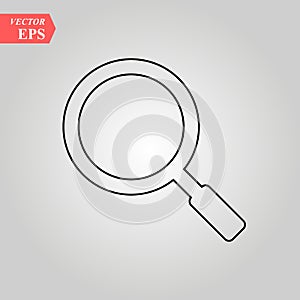 Magnifying glass line icon, outline vector sign, linear style pictogram isolated on white. Search, find symbol, logo