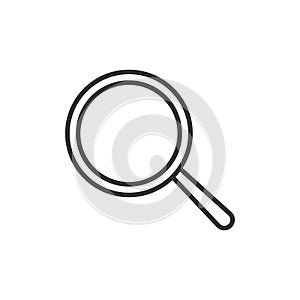 Magnifying glass line icon. Search symbol. Loupe black outline sign.