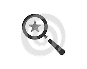 Magnifying glass looking for a star isolated web vector image