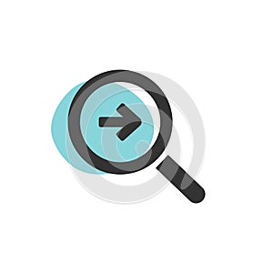 Magnifying glass looking for a way isolated web icon