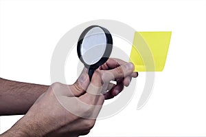 Magnifying Glass on the Male Hand