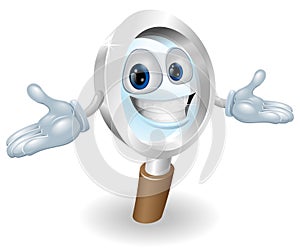 Magnifying glass mascot