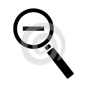 magnifying glass minus icon. Vector illustration. stock image.