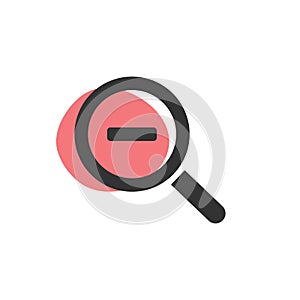 Magnifying glass minus zoom isolated web icon