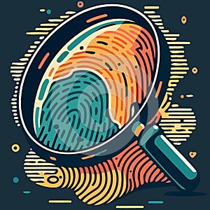 magnifying glass object enlarging fingerprint