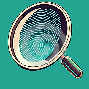 magnifying glass object enlarging fingerprint