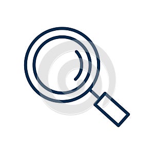 Magnifying glass outline icon. Line art Magnifier  for web background design. Isolated vector sign symbol. Information technology