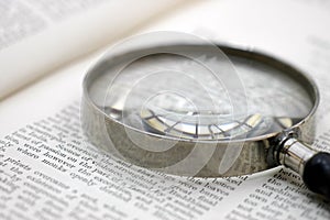 Magnifying glass on page