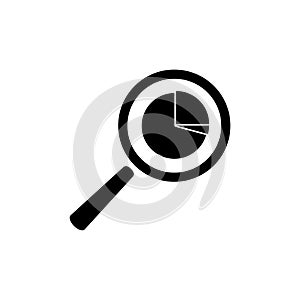 Magnifying glass profit icon. Business research icon isolated on white background